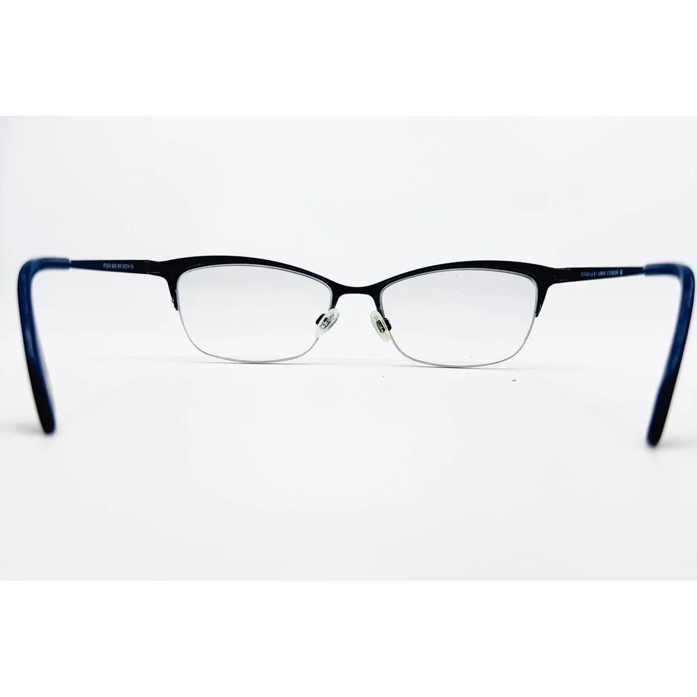 Vera Wang Eyeglasses Womens Blue Semi Rimless Cat Eye Frames 52-16-135